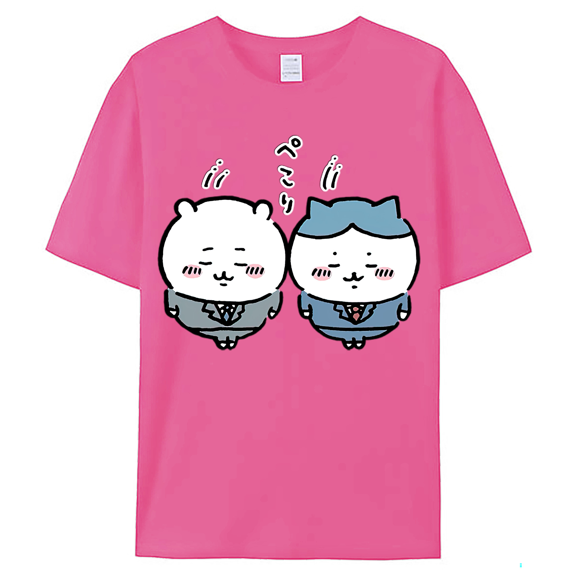 （画像用） ちいかわ ハチワレ Chii-kawa hachiware レディースカジュアルプリントTシャツ（綿100％）